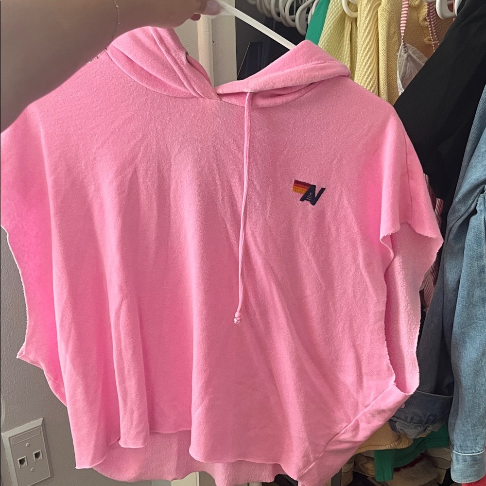 Aviator Nation Pink Hooded Poncho